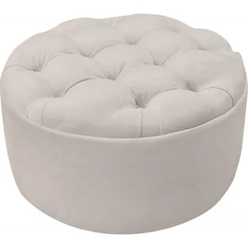 Taburet Caramella Chesterfield prošívaná taburetka béžová