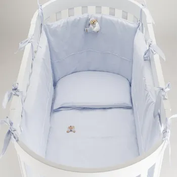 Povlečení Nanán oválný mantinel s ložním prádlem modrý