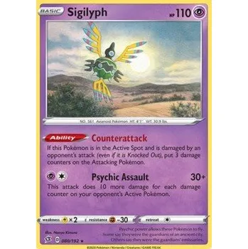 Sběratelská karetní hra Pokémon RCL 080/192 Sigilyph - Rebel Clash Stav: Near Mint, Verze: REVERSE HOLO