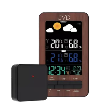 Meteostanice JVD Digitální rádiem řízená meteorologická stanice JVD RB6687.2 v imitaci dřeva ( )