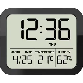 Budík JVD Černý digitální bateriový budík JVD SB774.1 (i s otvorem pro zavěšení či magnetem)