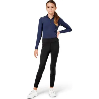 Jezdecké kalhoty EQUESTRIAN STOCKHOLM Legíny Movement Equestrian Stockholm, s gripem, dětské, černé 110-116