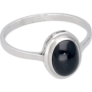 Prsten Goldstore Stříbrný prsten osazený černým onyxem 57 mm