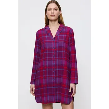 Dámská noční košile Flanelová noční košile Boyfriend NDW 01 X Checks růžové káro L