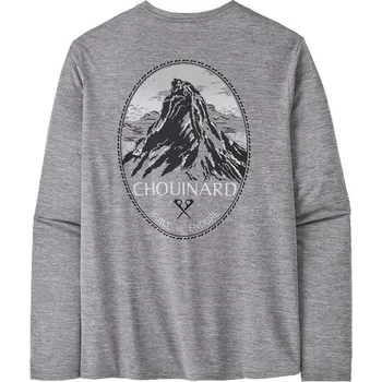 Pánské tričko Pánské triko Patagonia M's L/S Cap Cool Daily Graphic Shirt - Lands Velikost: M / Barva: šedá