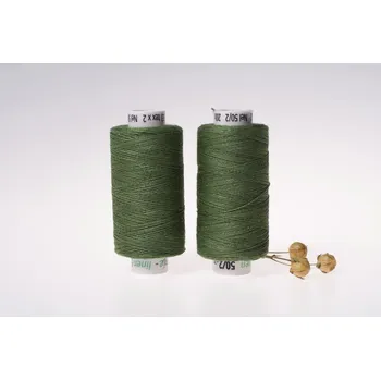 Nit Lněná nit střední, 33 x 2, 200m, tmavě zelená, sartor.cz