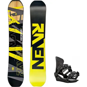 Snowboarding Snowboard komplet Raven Barracuda Carbon Lime + vázání King black Velikost: 159 cm, Velikost vázání: L