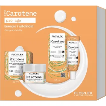 Péče o oční okolí FlosLek Laboratorium Injection Of Vitality FlosLek Laboratorium Beta Carotene oční krém proti otokům a vráskám s kofeinem 30 ml + FlosLek Laboratium Beta Carotene noční krém proti prvním vráskám 50 ml