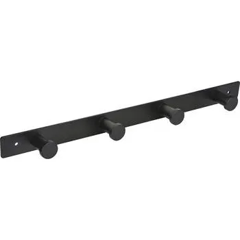 Věšák Věšáková lišta Aino se 4 háčky, šířka 345 mm, ocel černá matná