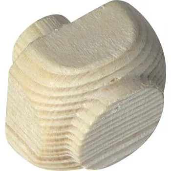 Dřevěná ozdobná krytka šířka 20, výška 20, čep o 10, délka čepu 8 mm, smrk