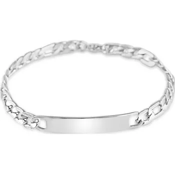 Náramek Meucci Náramek FIGARO S DESTIČKOU 0,6 CM Stříbrná 210 mm