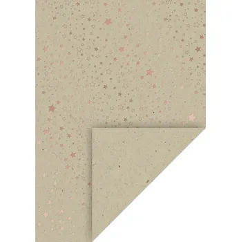 Vánoce 10 ks natur kartonů 50x70 220 hvězdičky měděné