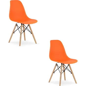 Jídelní židle Židle OSAKA oranžová / přírodní nohy x 2