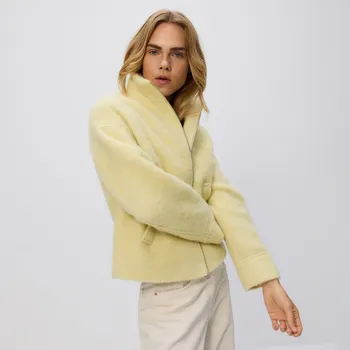 Dámský kabát Reserved - Bunda s vysokým podílem vlny - žlutá - 756HD-11X - 756HD-11X-XS