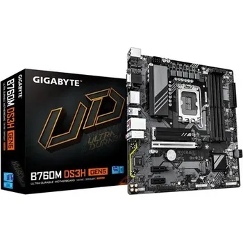 Počítač GIGABYTE MB Sc LGA1700 B760M DS3H GEN5, Intel B760, 4xDDR5, 2xDP, 1xHDMI, 1xVGA, mATX