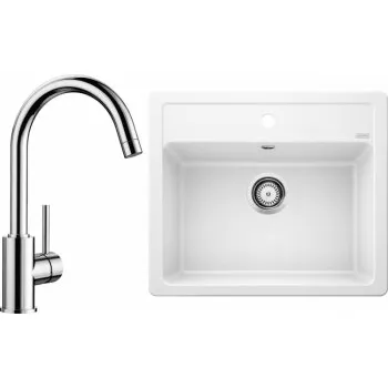 Granitový dřez Blanco Set 07-B 25 Legra 6 Bílá + Mida Chrom