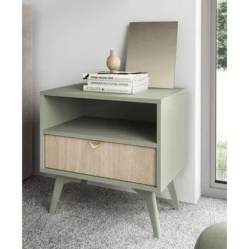 Noční stolek Piaski Noční stolek S54 Forest eukalyptus - SKLADEM 2 ks