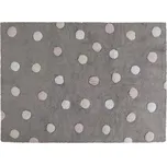 Lorena Canals bavlněný koberec Polka dots šedo růžový