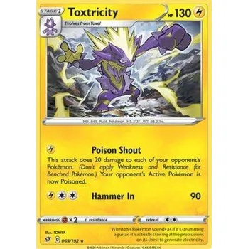 Sběratelská karetní hra Pokémon RCL 069/192 Toxtricity - Rebel Clash Stav: Near Mint, Verze: REVERSE HOLO