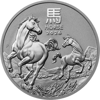 Stříbrná investiční mince Year of the Horse Rok Koně Lunární 2 Oz 2026