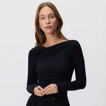 Reserved - Nabíraná halenka - černý - 387IK-99X - 387IK-99X-XL