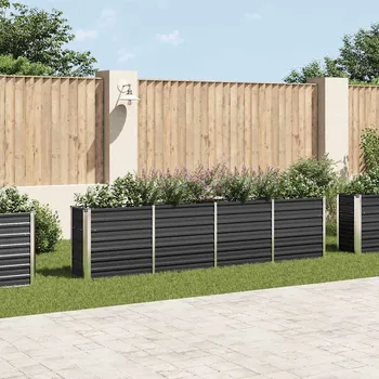 Vyvýšený záhon vidaXL Vyvýšený záhon 320 x 40 x 77 cm pozinkovaná ocel [47051] Barva: antracitová