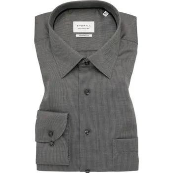 Pánská košile Košile Eterna Comfort Fit Natté šedá velikost: 43, délka rukávu: dlouhý rukáv