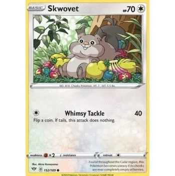 Volný čas Pokémon DAA 152/189 Skwovet - Darkness Ablaze Stav: Near Mint, Verze: REVERSE HOLO