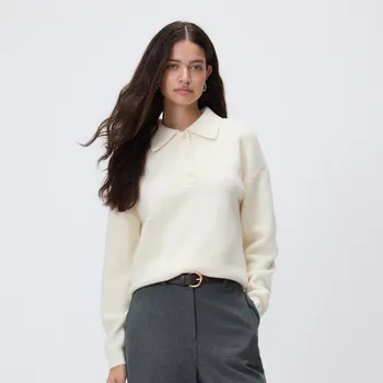 Dámský svetr Reserved - Svetr s límečkem - tělová - 236GP-02X - 236GP-02X-XL