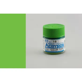 Modelářská barva Gunze - Acrysion - N016 - Yellow Green - Žluto zelená 10ml