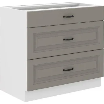 Kuchyňská linka Spodní skříňka se šuplíky PREMIUM BOX 80 D 3S BB STILO bílý/ClayGrey MDF.
