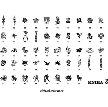 Odstranitelné tetování Kniha šablon pro airbrush dočasné tetování 08