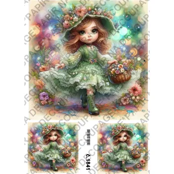 Umělecký papír Rýžový a soft papír na decoupage - Holčička - KB01841 Materiál: Soft, Rozměr: A4