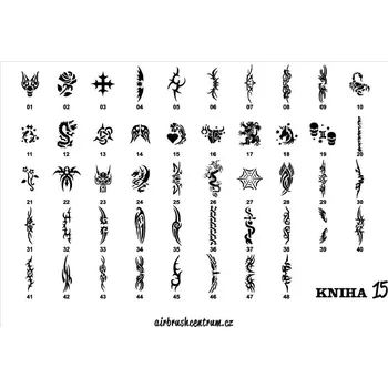 Odstranitelné tetování Kniha šablon pro airbrush dočasné tetování 15