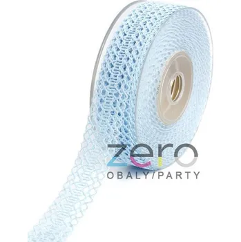 Stuha Stuha jutová 2,5 cm x 10 m - sv. modrá (vzor krajka)