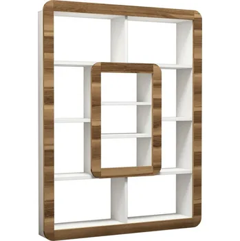 Knihovna Knihovna Orkide White and Walnut, tmavě hnědá