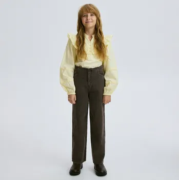 Dívčí kalhoty Reserved - Manšestrové kalhoty - tmavě hnědá - 059FG-89X - 059FG-89X-140