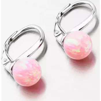 Náušnice Dámské náušnice stříbro 925 zirkon růžový opál UCST-121746