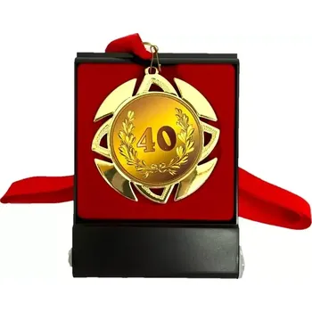 Medaile 40 let – originální dárková medaile ke 40. narozeninám, kovová, průměr 7 cm, v dárkové krabičce