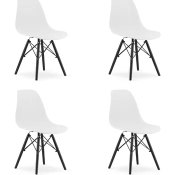 Jídelní židle Židle OSAKA bílá / nohy černé x 4