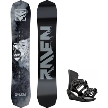 Snowboard Snowboard komplet Raven Lion + vázání King black Velikost: 152 cm, Velikost vázání: M