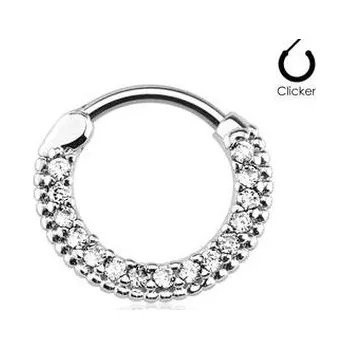 Piercing NS0031-C Piercing do nosu - septum, čiré kamínky