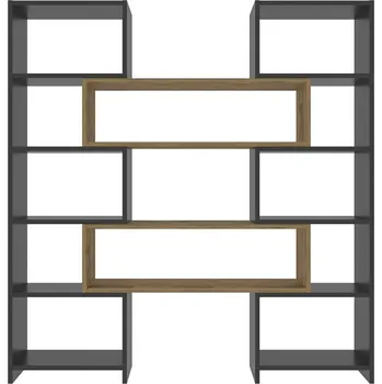 Knihovna Poyraz Black and Oak, černá