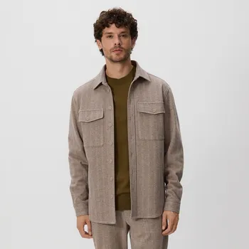 Pánská košile Reserved - Košile comfort s viskózou - béžová - 8087H-08M - 8087H-08M-L