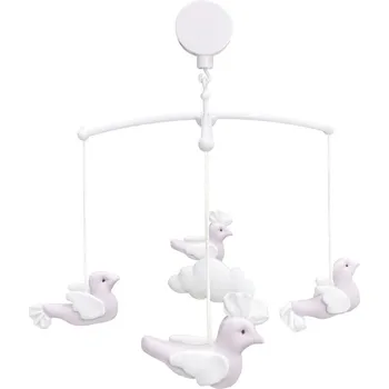 Kolotoč nad postýlku Caramella hrací kolotoč s růžovými ptáky