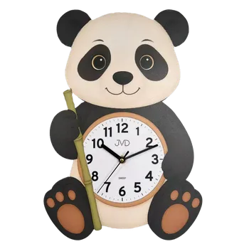 Hodiny JVD Dětské nástěnné netikající tiché hodiny JVD HJ113 - panda ( )