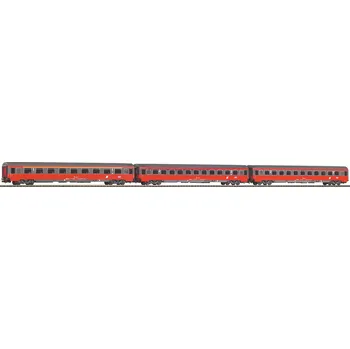 Modelová železnice PIKO 58225 H0 3ks Rychlíkový vůz Eurofima 1.tř. a 2.tř., ÖBB, Ep.IV PI58225