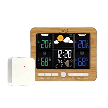Meteostanice JVD Digitální rádiem řízená meteorologická stanice JVD RB6685.2 v imitaci dřeva ( )