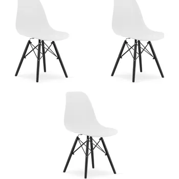 Jídelní židle Židle OSAKA bílá / nohy černé x 3