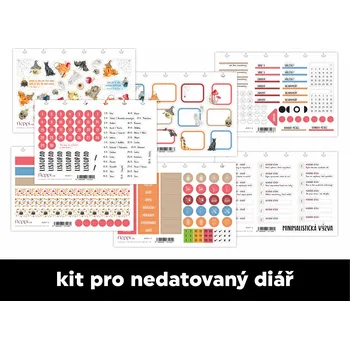 Diář Fleppi Měsíční samolepkový kit - nedatovaný diář | Listopad 2025
